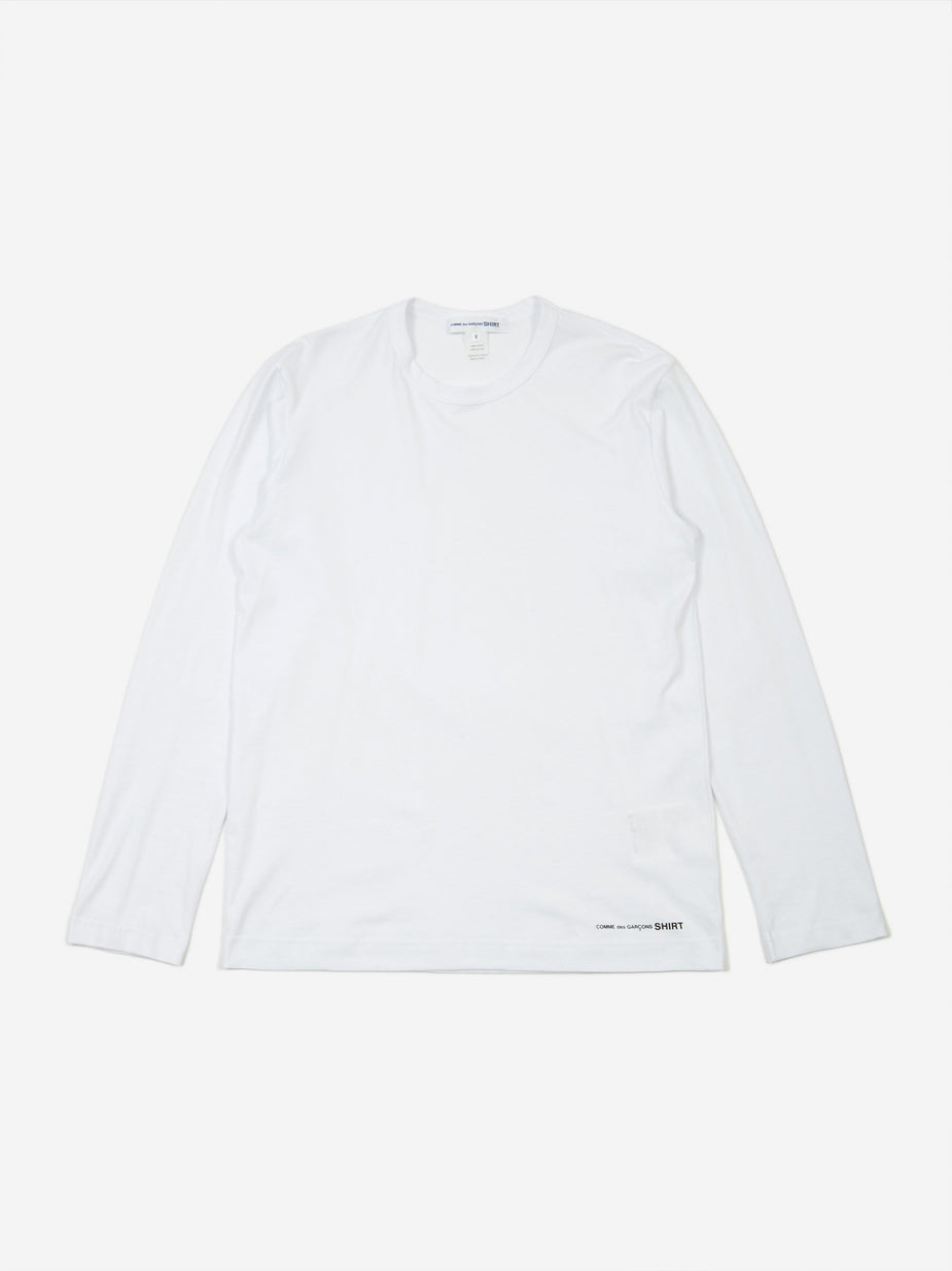 Comme Des Garçons Shirt Comme des Garçons Shirt Front Logo Longsleeve T-Shirt - White - White