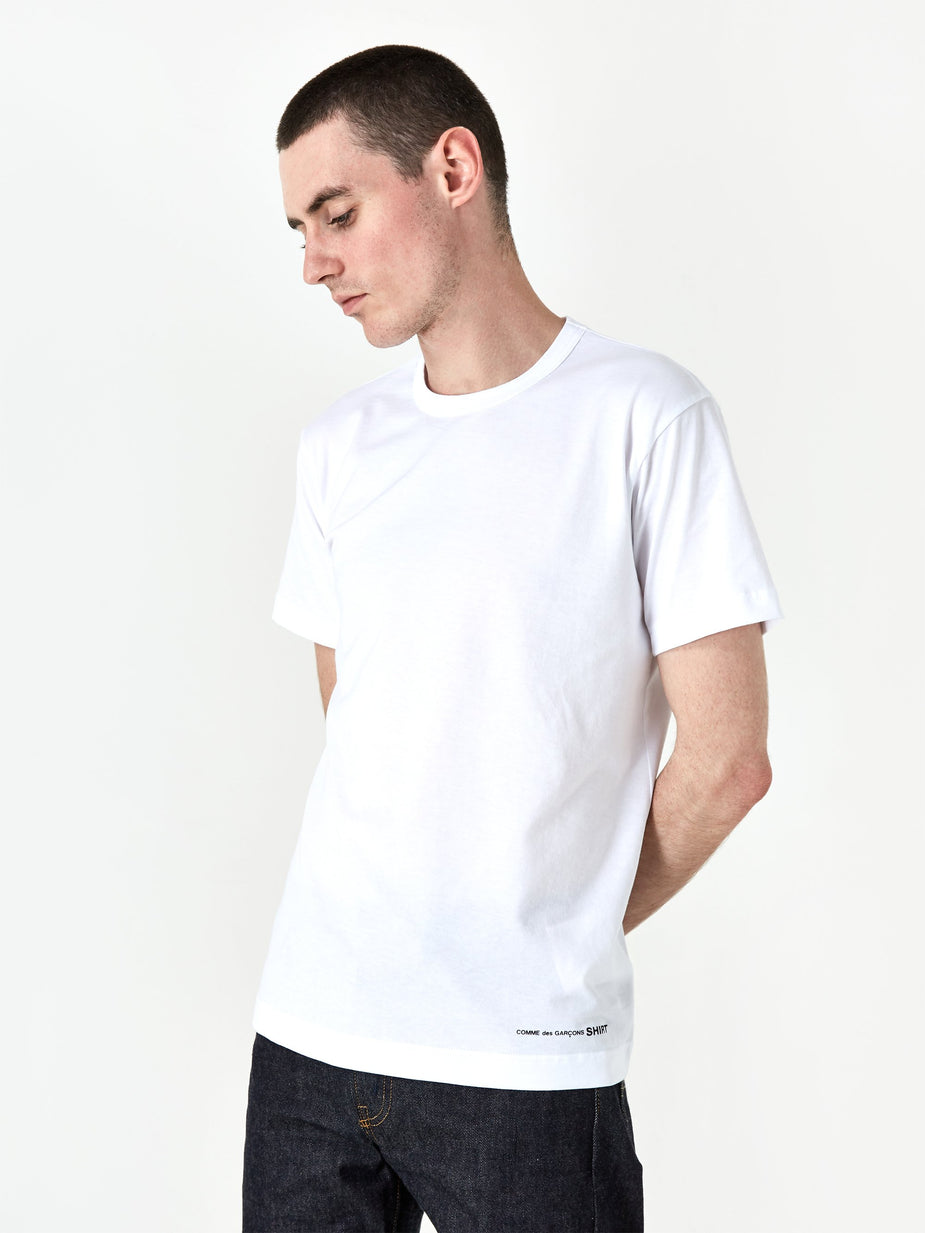 Comme Des Garçons Shirt Comme des Garçons Shirt Front Logo Shortsleeve T-Shirt - White - White