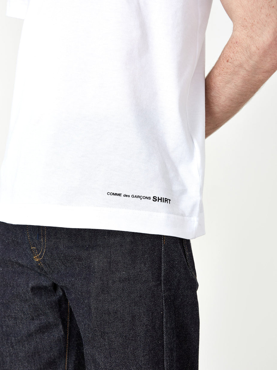 Comme Des Garçons Shirt Comme des Garçons Shirt Front Logo Shortsleeve T-Shirt - White - White