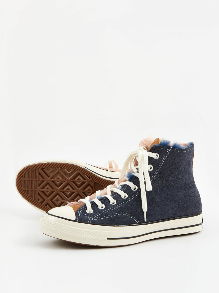 Converse Converse Shearling Chuck Taylor 70 Hi - Navy/Baby Pink/Egret - Pink