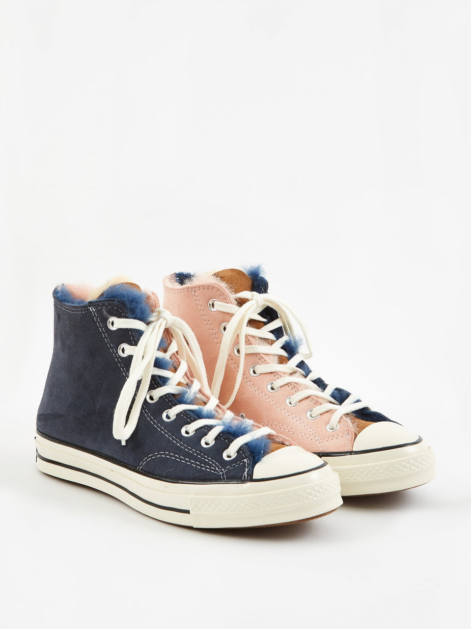 Converse Converse Shearling Chuck Taylor 70 Hi - Navy/Baby Pink/Egret - Pink