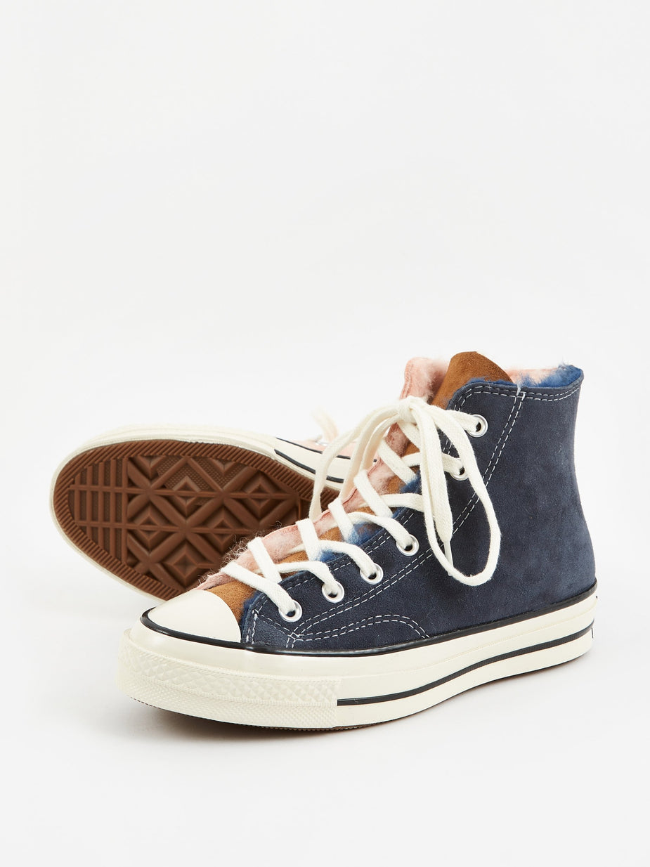 Converse Converse Shearling Chuck Taylor 70 Hi - Navy/Baby Pink/Egret - Pink