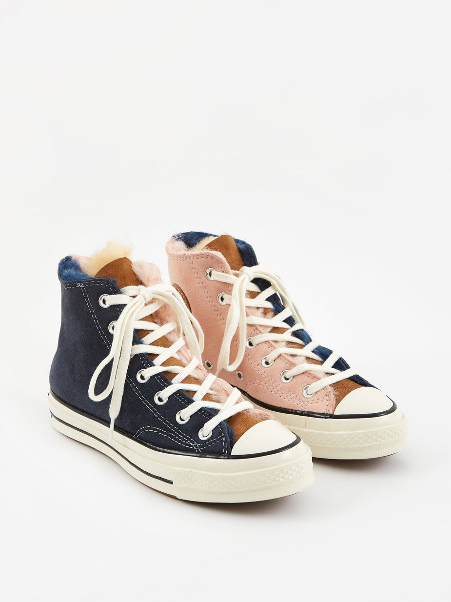 Converse Converse Shearling Chuck Taylor 70 Hi - Navy/Baby Pink/Egret - Pink