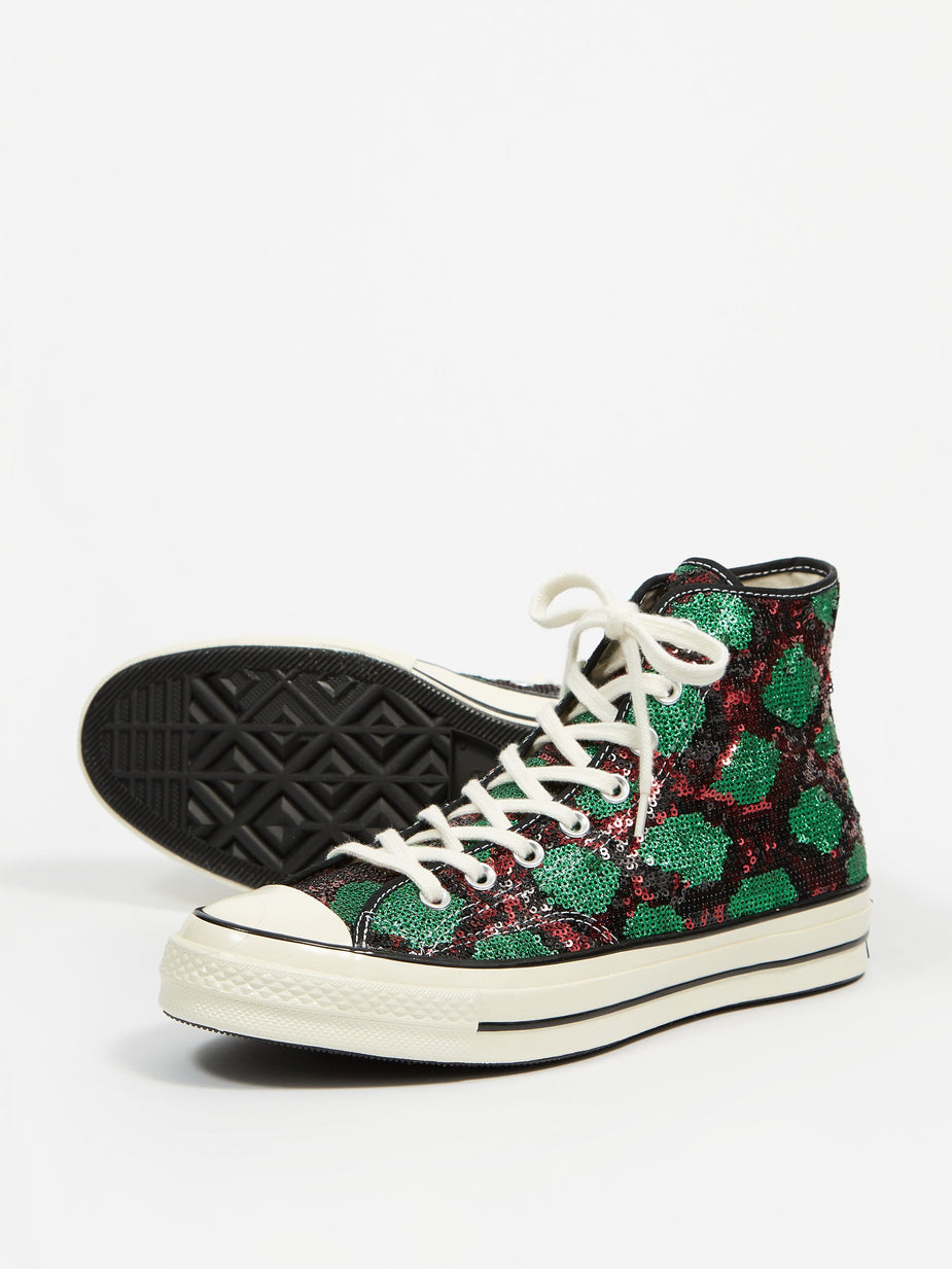 Converse Converse Snake Sequin Chuck 70 Hi - Red/Green/Egret - Red