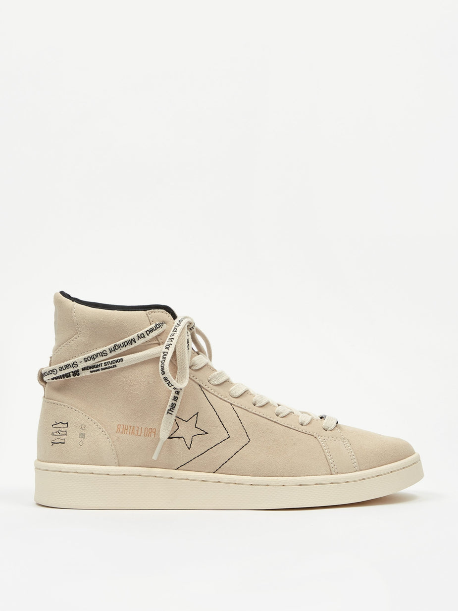 Converse Converse x Midnight Studios Pro Leather Mid - White/Egret/Black - Black
