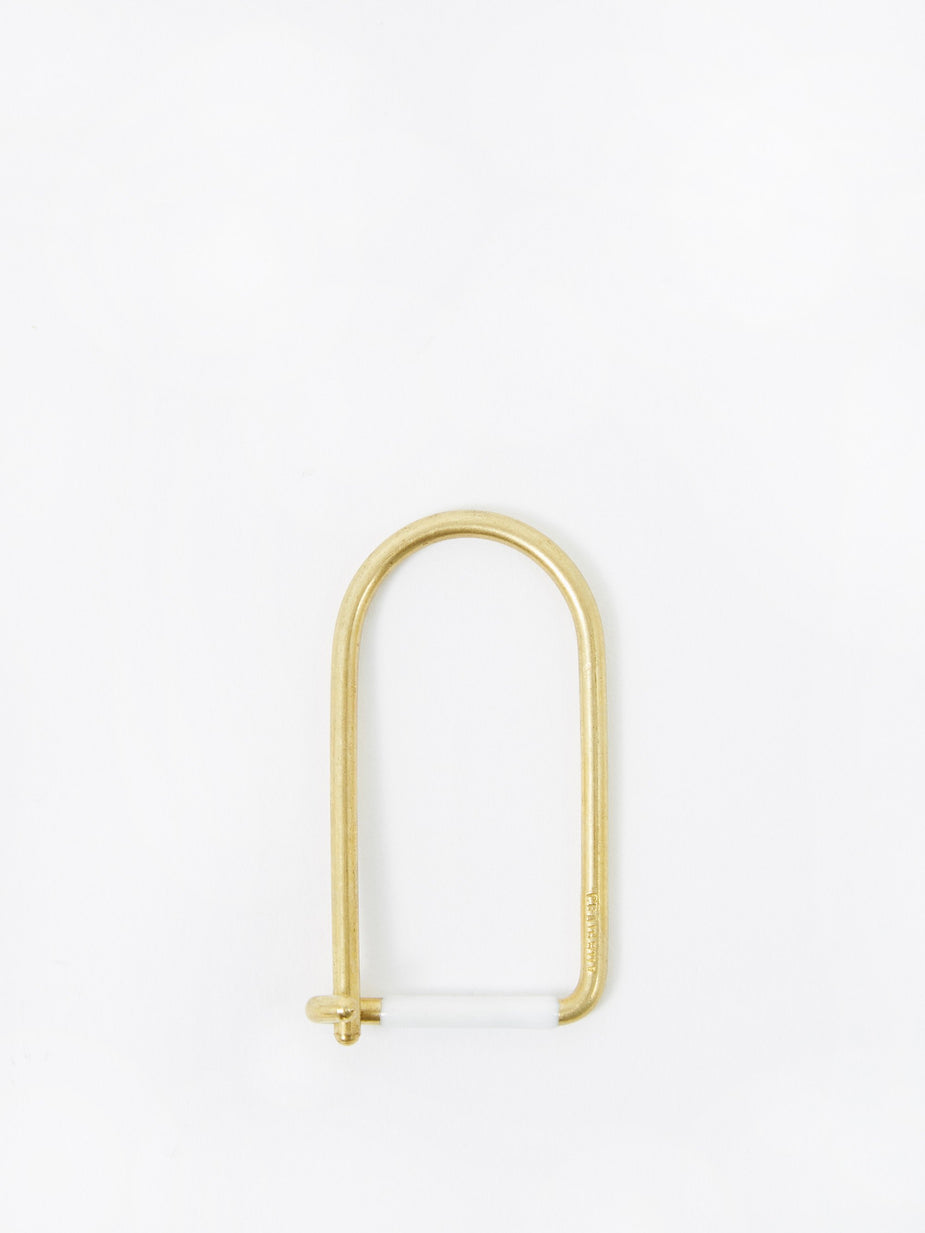 Craighill Craighill Wilson Brass Enamelled Keyring - White - White