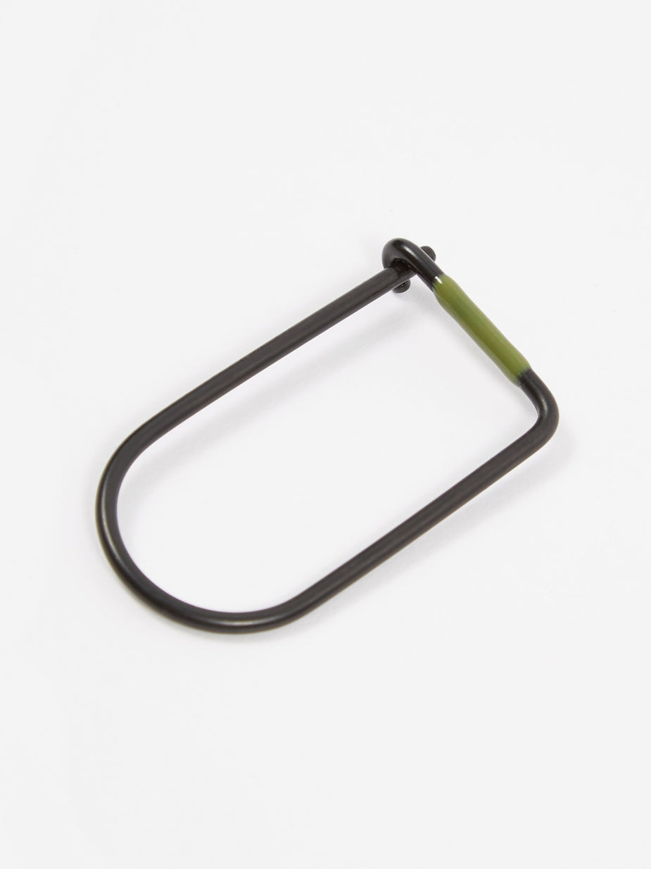 Craighill Craighill Wilson Carbon Black Enamelled Keyring - Olive - Other