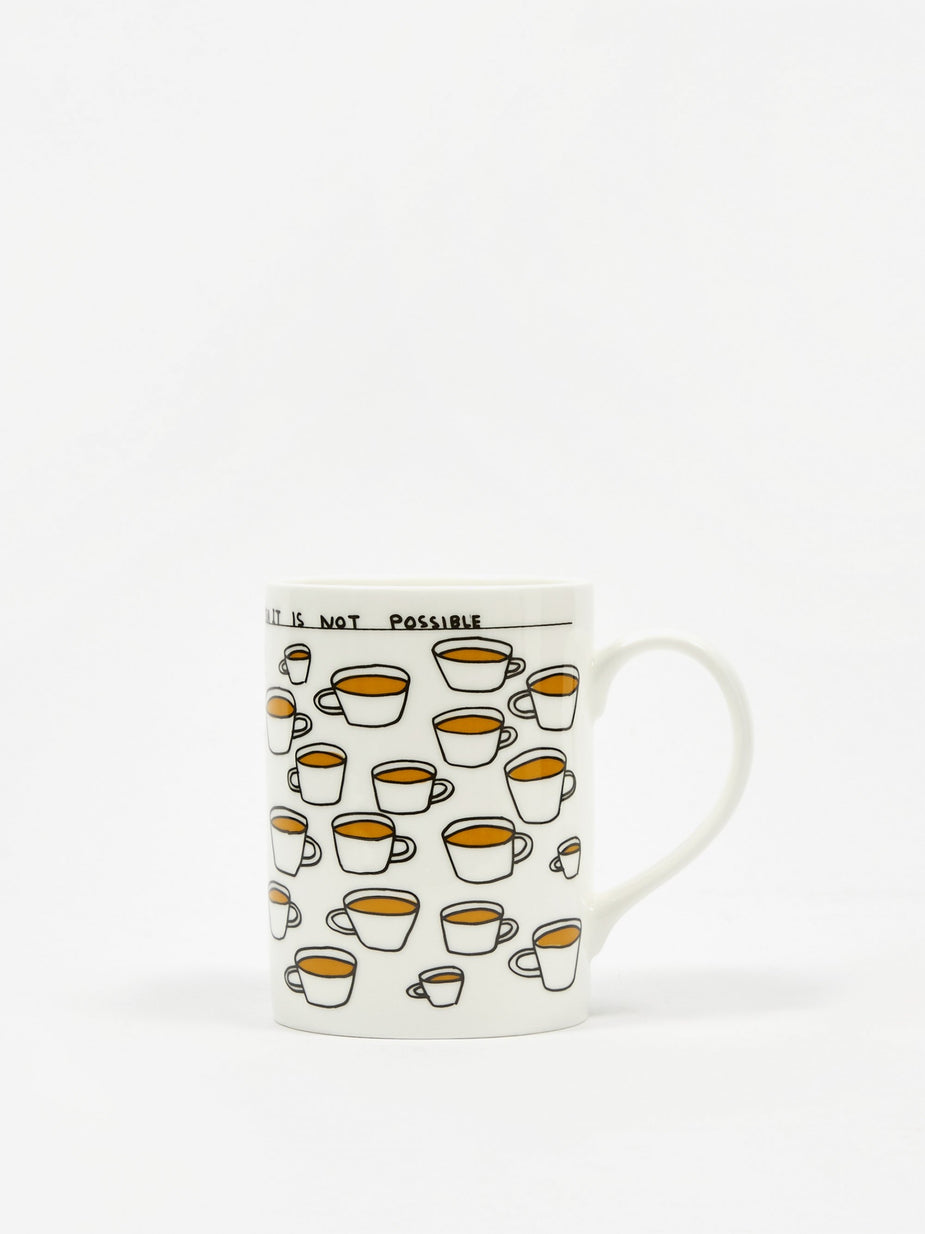 David Shrigley David Shrigley You Cannot Drink Too Much Tea Mug - 10cmx7.5cm - White