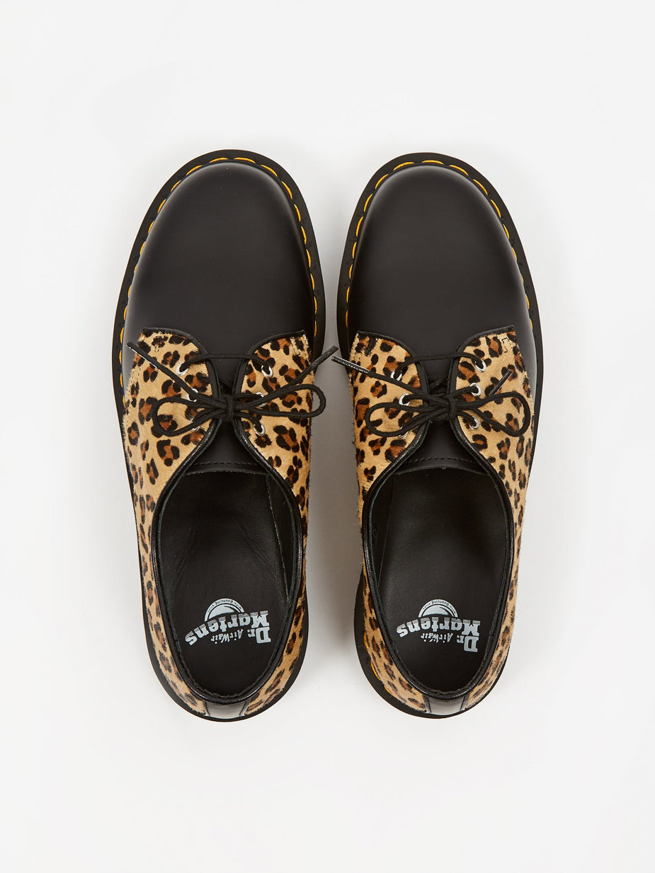 Dr. Martens Dr. Martens 1461 - Black Polished Smooth/Leopard - Black