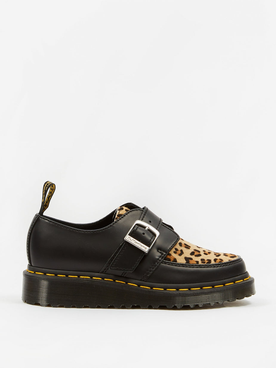 Dr. Martens Dr. Martens Ramsey Monk - Black Polished Smooth/Leopard - Black