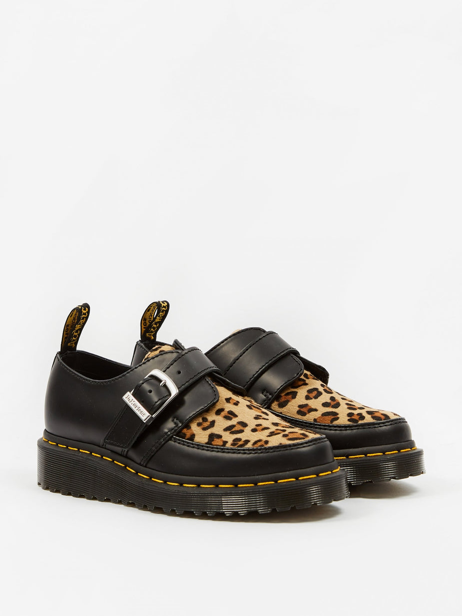 Dr. Martens Dr. Martens Ramsey Monk - Black Polished Smooth/Leopard - Black