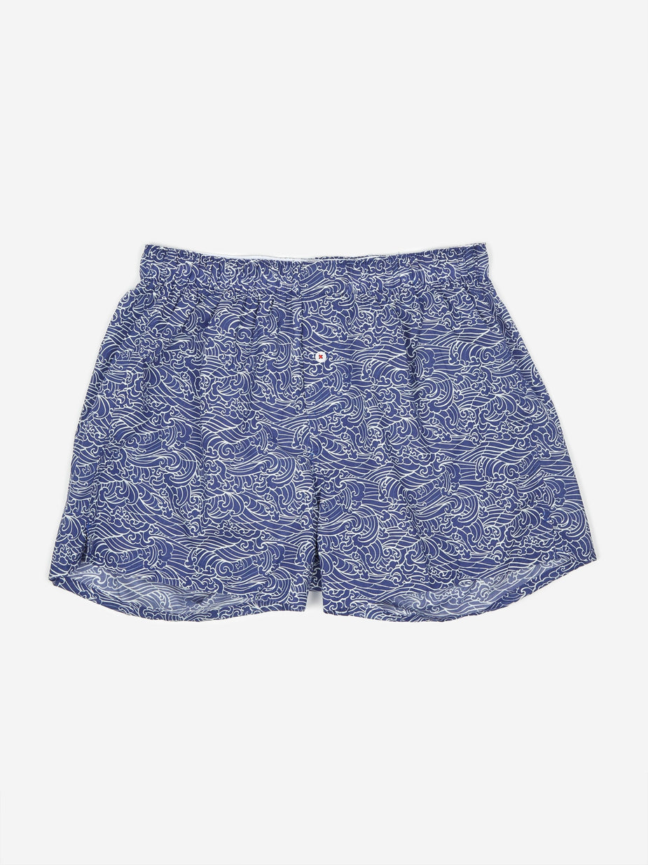 Druthers. Druthers Waves Boxer - Dark Blue - Blue
