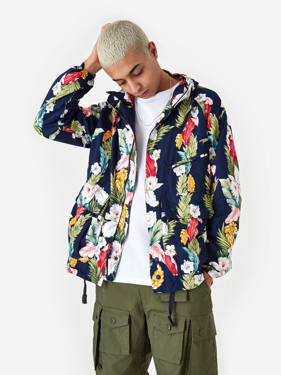 Engineered Garments Engineered Garments Atlantic Parka - Navy Hawaiian Floral - Blue
