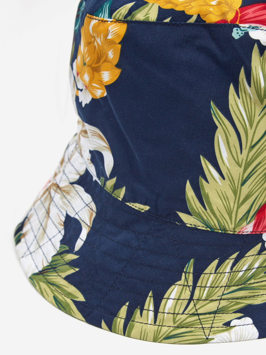 Engineered Garments Engineered Garments Bucket Hat - Navy Hawaiian Floral - Blue