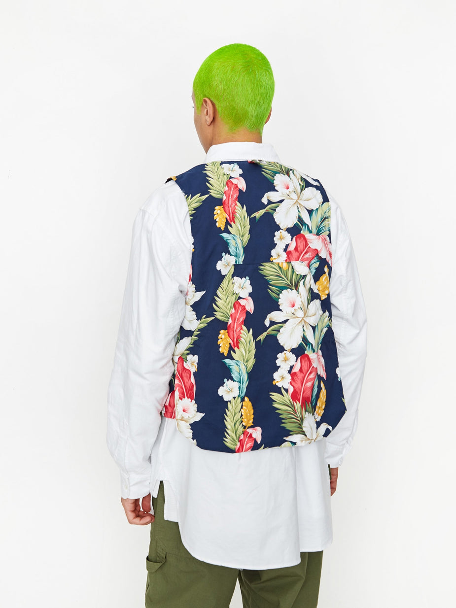 Engineered Garments Engineered Garments Game Vest - Navy Hawaiian Floral - Blue