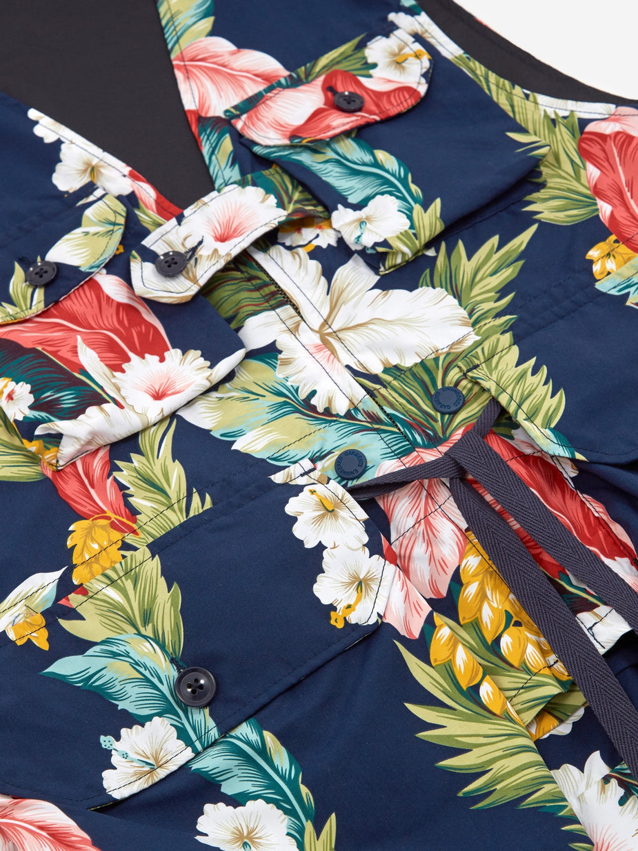 Engineered Garments Engineered Garments Game Vest - Navy Hawaiian Floral - Blue