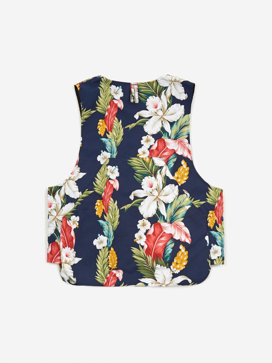 Engineered Garments Engineered Garments Game Vest - Navy Hawaiian Floral - Blue