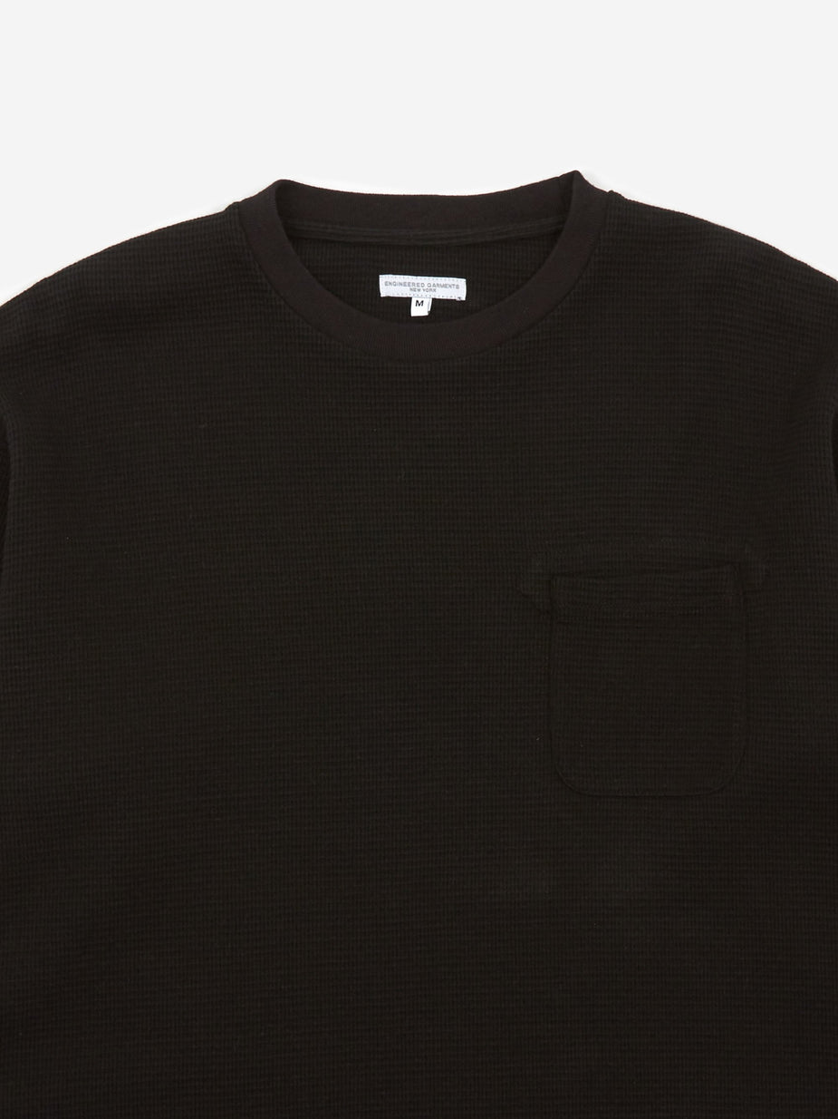 Engineered Garments Engineered Garments Longsleeve Thermal Crewneck T-Shirt - Black - Black