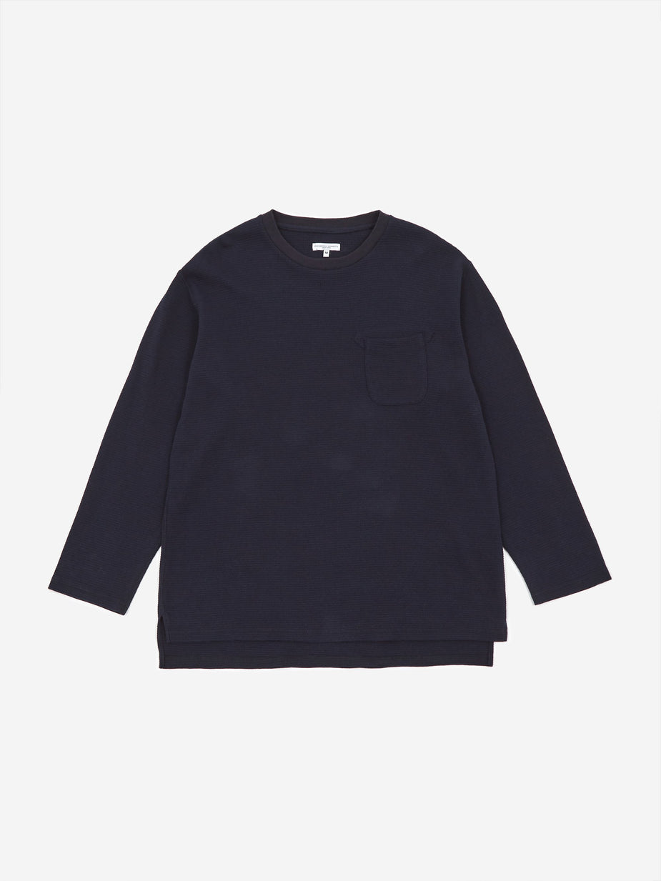 Engineered Garments Engineered Garments Longsleeve Thermal Crewneck T-Shirt - Dark Navy - Blue