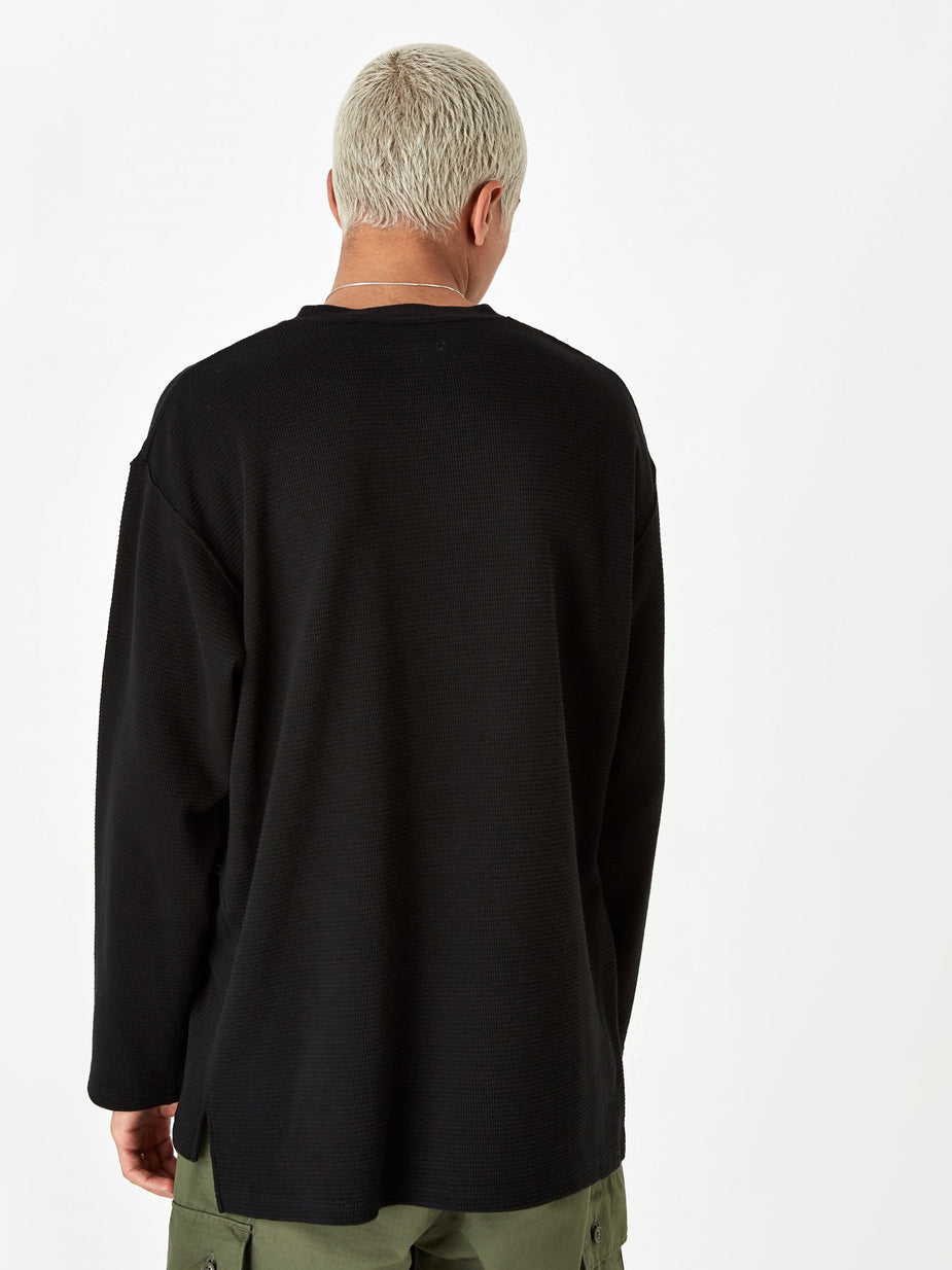 Engineered Garments Engineered Garments Longsleeve Thermal Crewneck T-Shirt - Black - Black