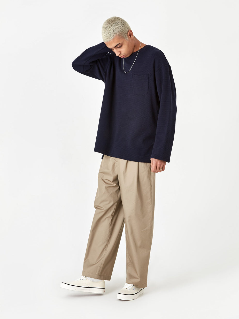 Engineered Garments Engineered Garments Longsleeve Thermal Crewneck T-Shirt - Dark Navy - Blue