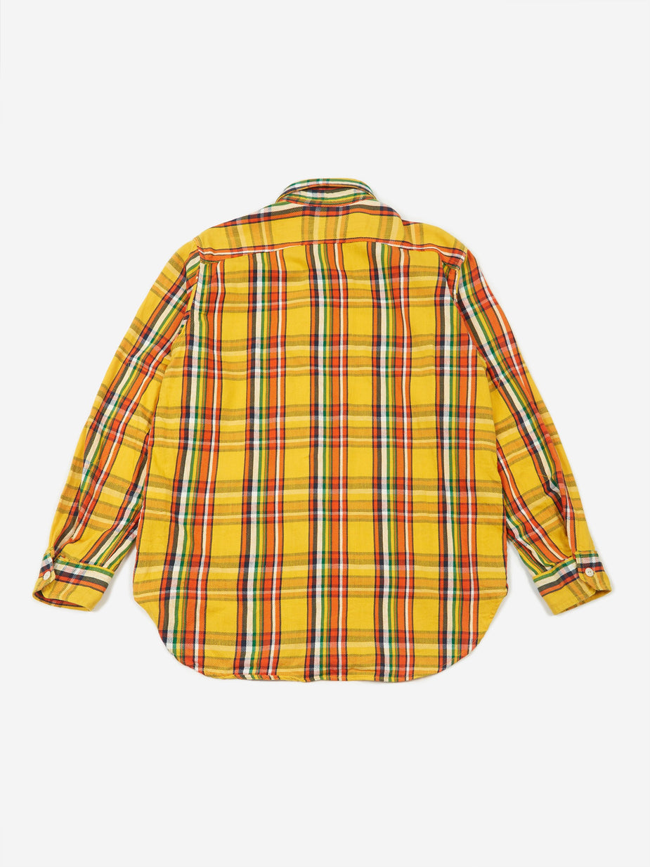 Engineered Garments Engineered Garments Work Shirt - Yellow Cotton Twill Plaid - Yellow