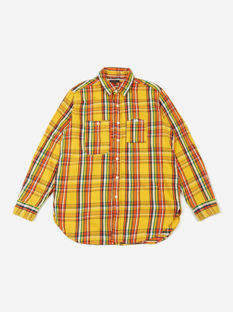 Engineered Garments Engineered Garments Work Shirt - Yellow Cotton Twill Plaid - Yellow