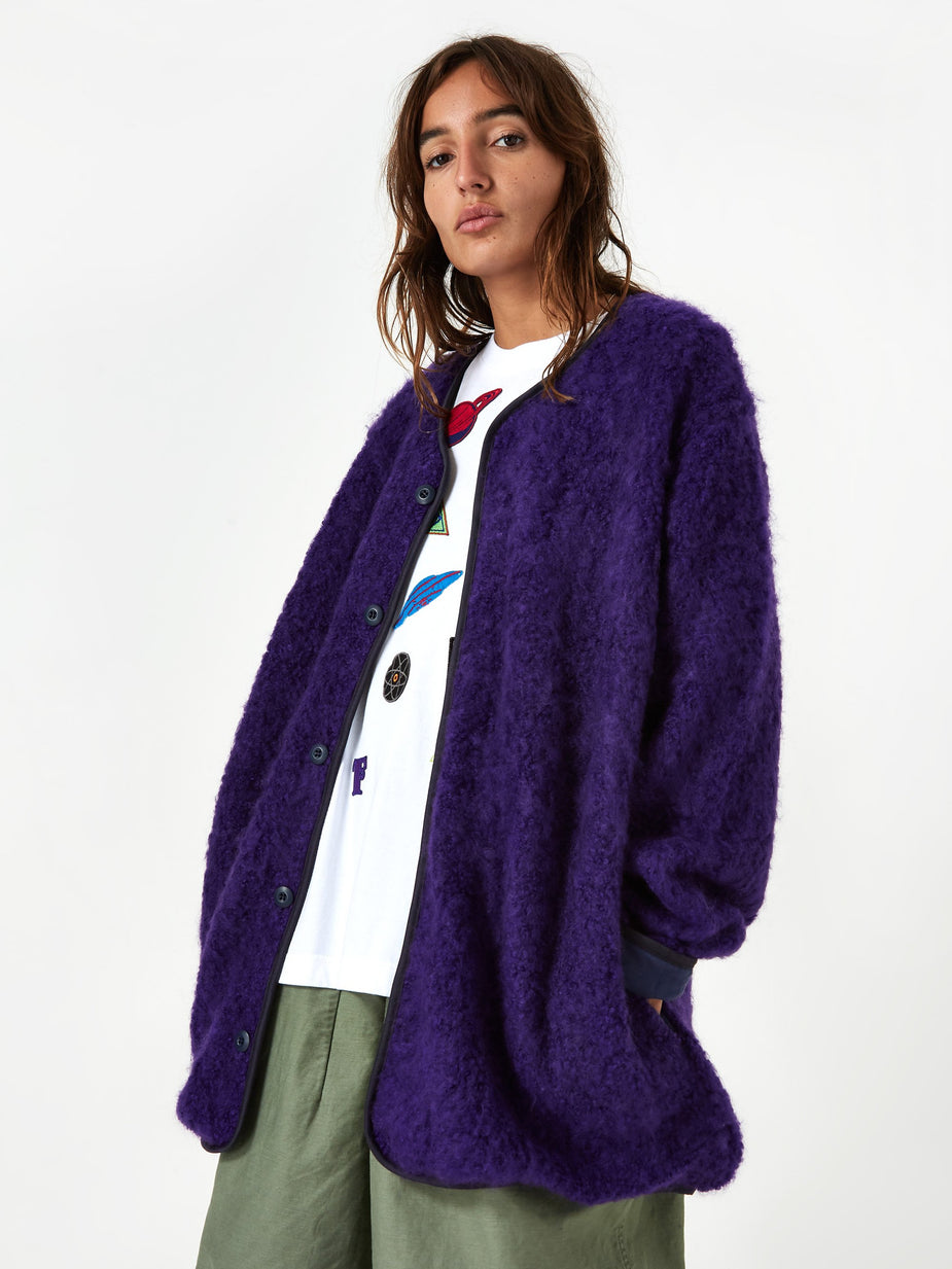 Facetasm Facetasm Fleece Fur Jacket - Purple - Purple