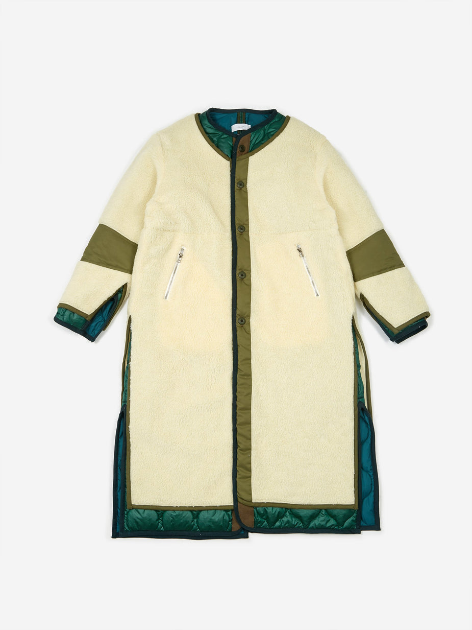 Facetasm Facetasm Fleece Liner Coat - White - White