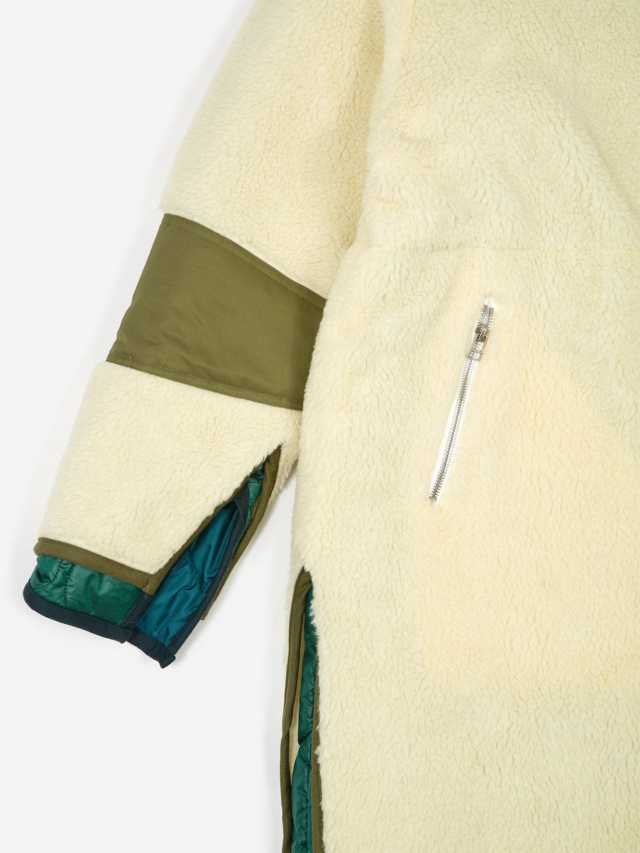 Facetasm Facetasm Fleece Liner Coat - White - White