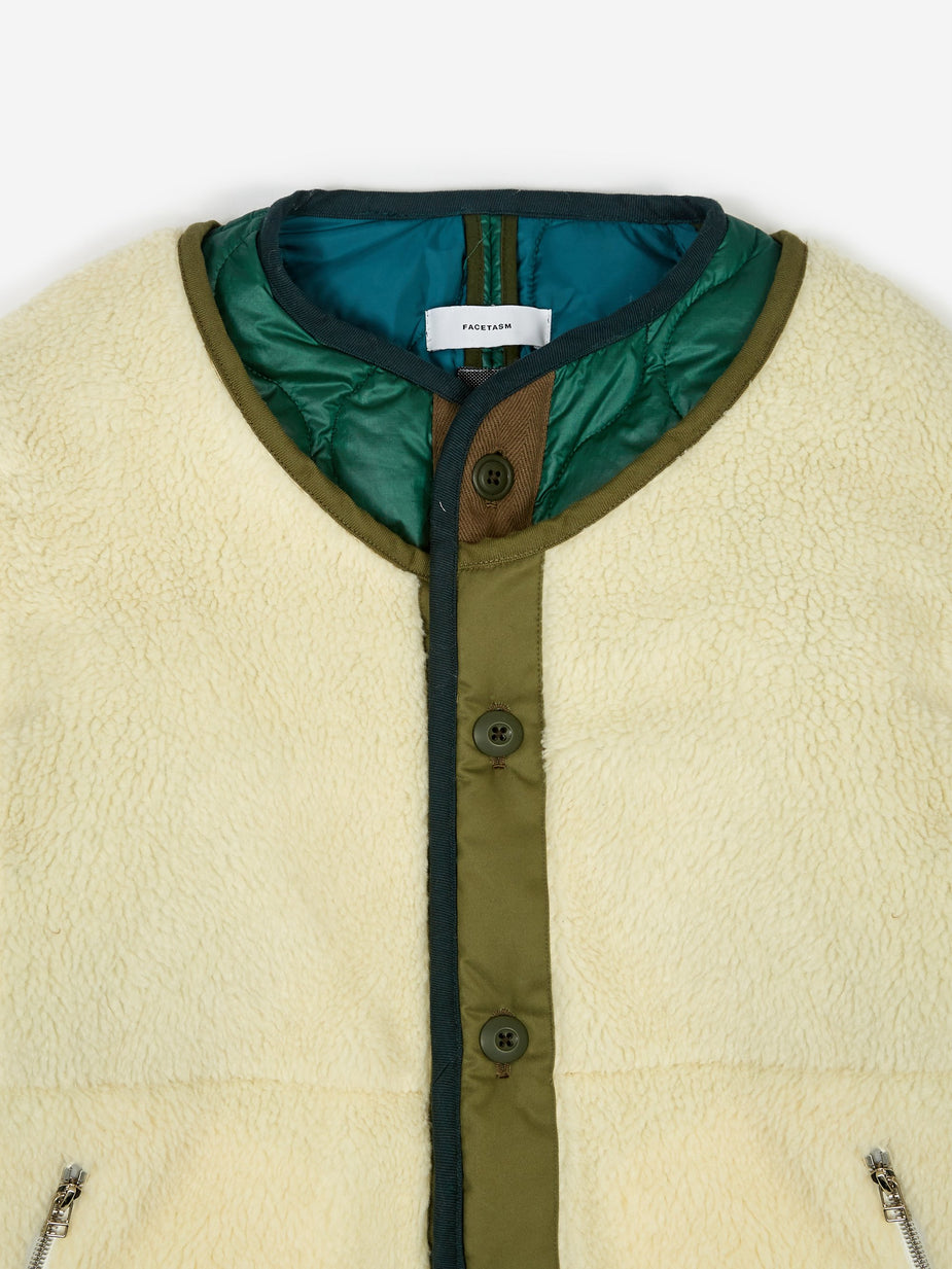 Facetasm Facetasm Fleece Liner Coat - White - White