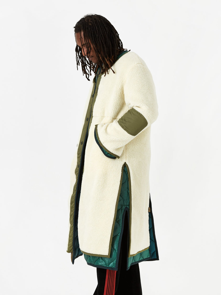 Facetasm Facetasm Fleece Liner Coat - White - White