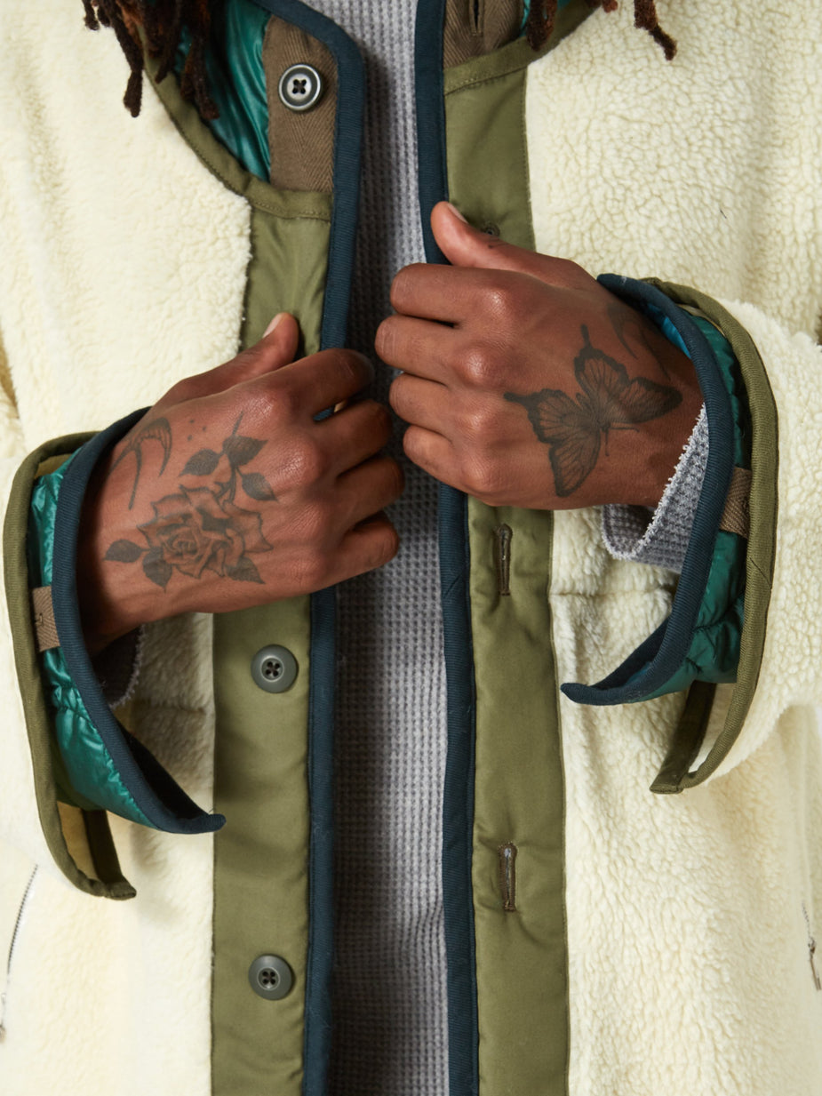 Facetasm Facetasm Fleece Liner Coat - White - White