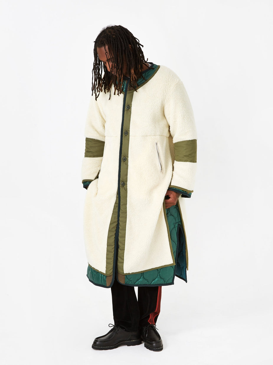 Facetasm Facetasm Fleece Liner Coat - White - White