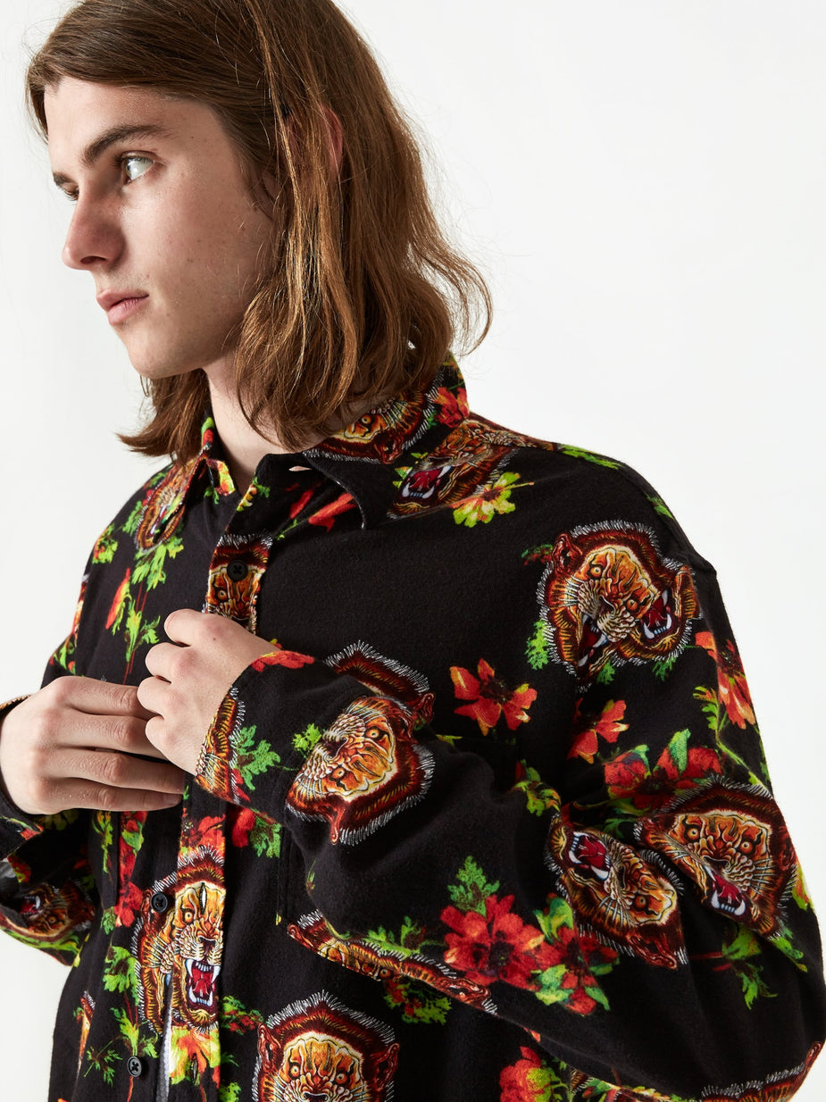 Facetasm Facetasm Pattern Shirt - Black - Black