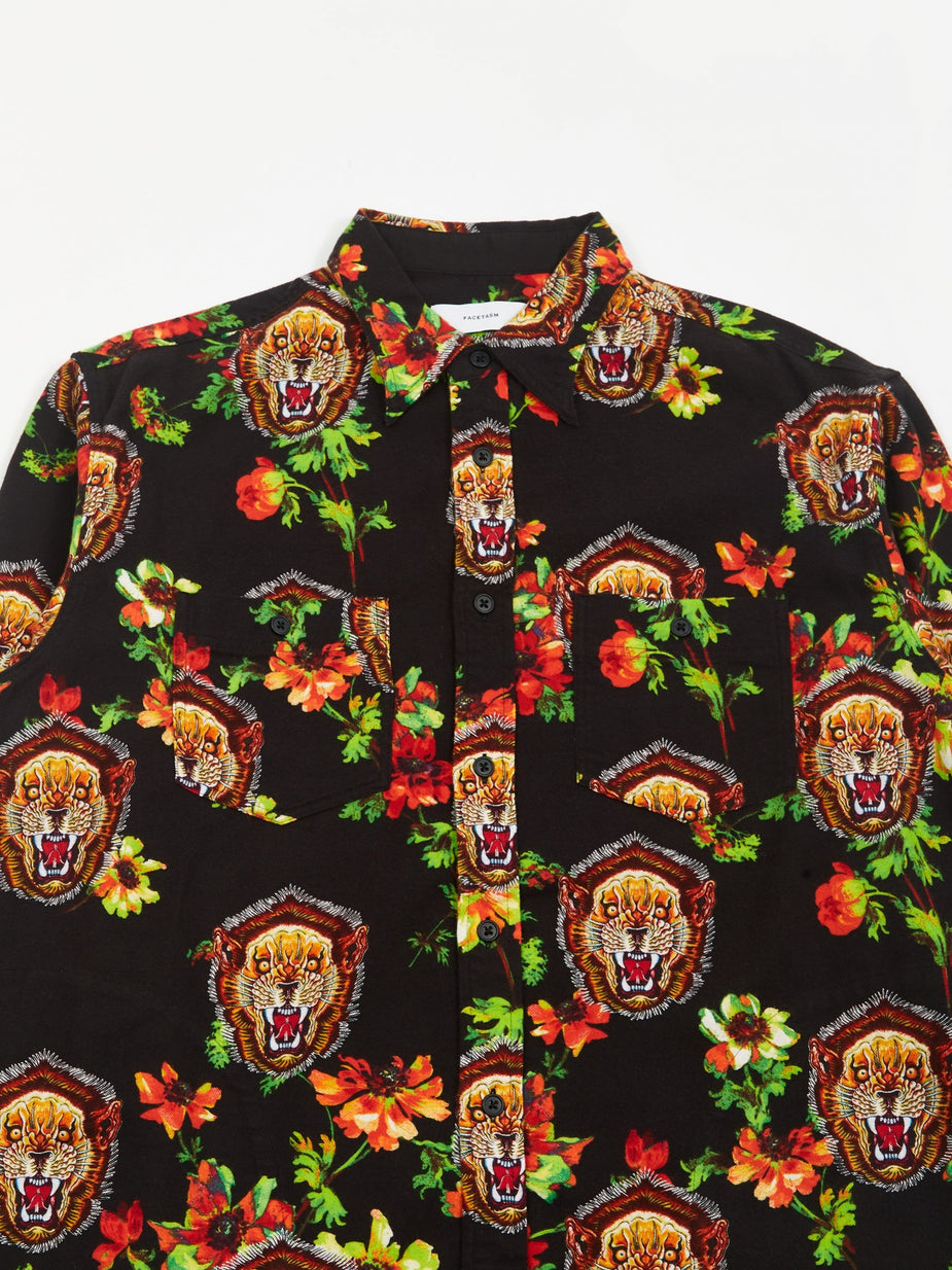 Facetasm Facetasm Pattern Shirt - Black - Black