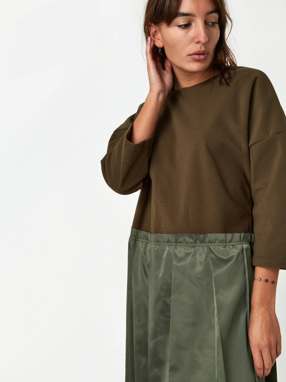 F/CE F/CE Switching One Piece Dress - Olive - Green