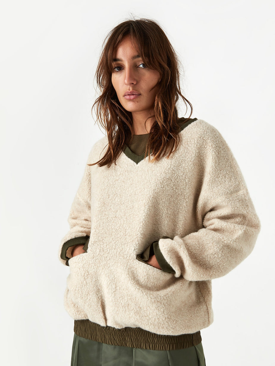 F/CE F/CE Swithing Fluffy Sweatshirt - Ivory - Neutrals