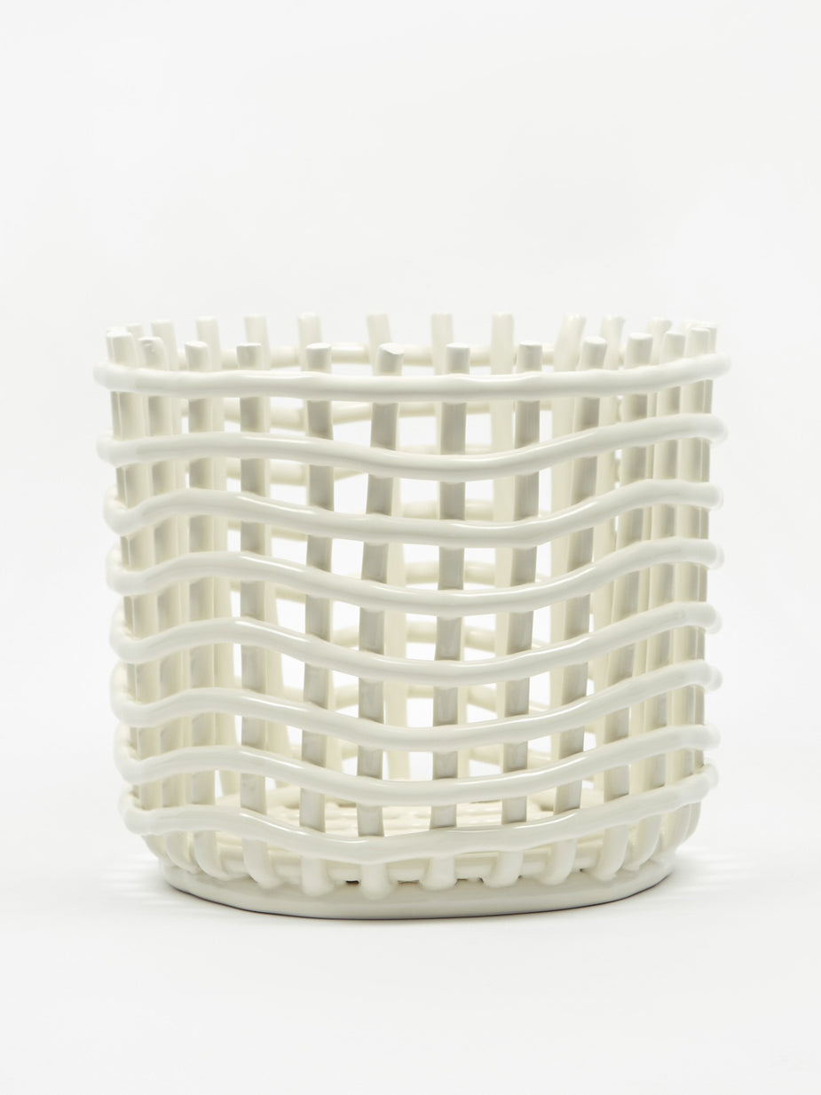 Ferm Living Ferm Living Ceramic Basket Small - Off White - White