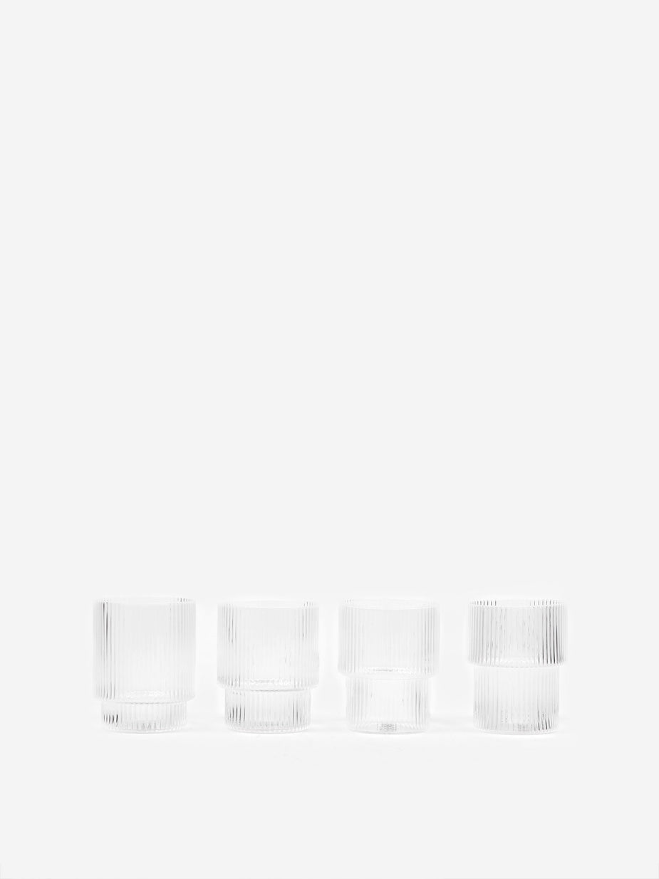 Ferm Living Ferm Living Ripple Short Drink Glass - Set of 4 - Clear - Other