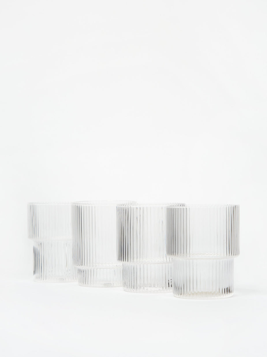 Ferm Living Ferm Living Ripple Mini Glasses Set of 4 - Clear - Other