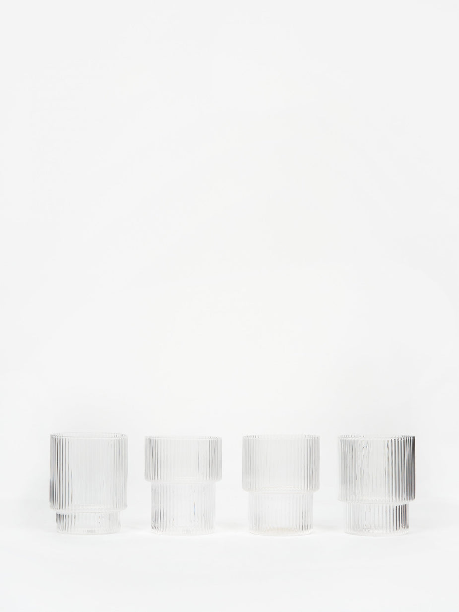 Ferm Living Ferm Living Ripple Mini Glasses Set of 4 - Clear - Other