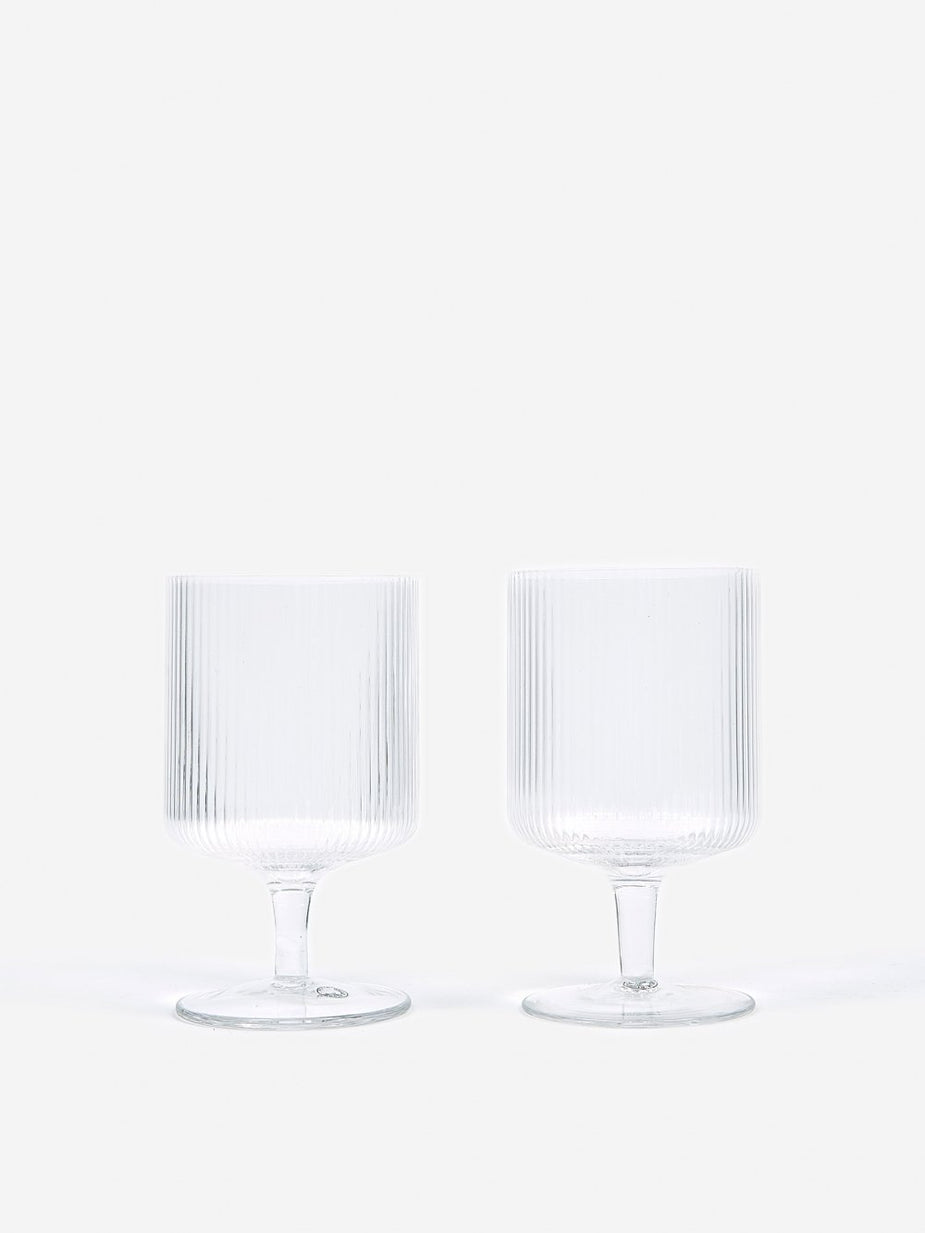 Ferm Living Ferm Living Ripple Wine Glasses Set of 2 - Clear - Other