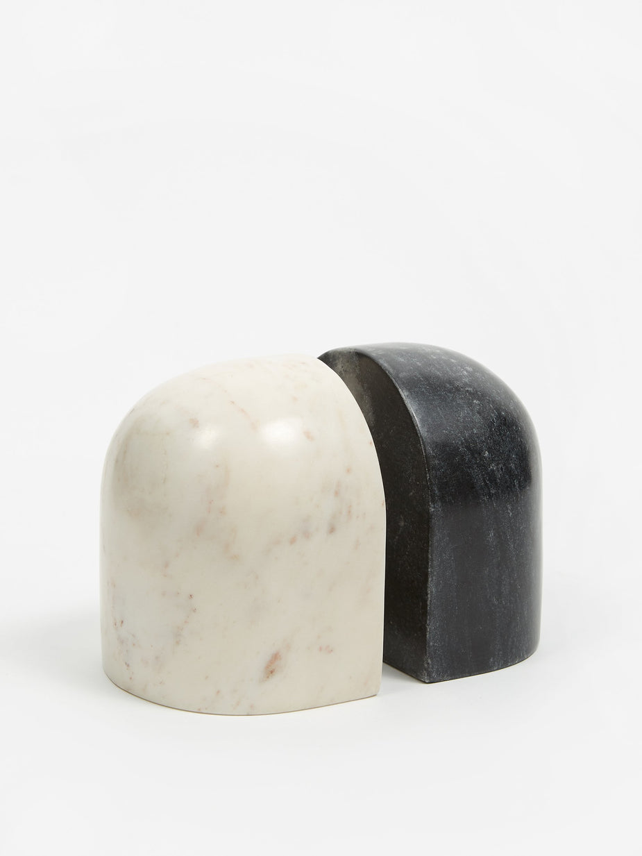 Ferm Living Ferm Living Luru Bookends Black & White Marble - Set Of 2 - Black