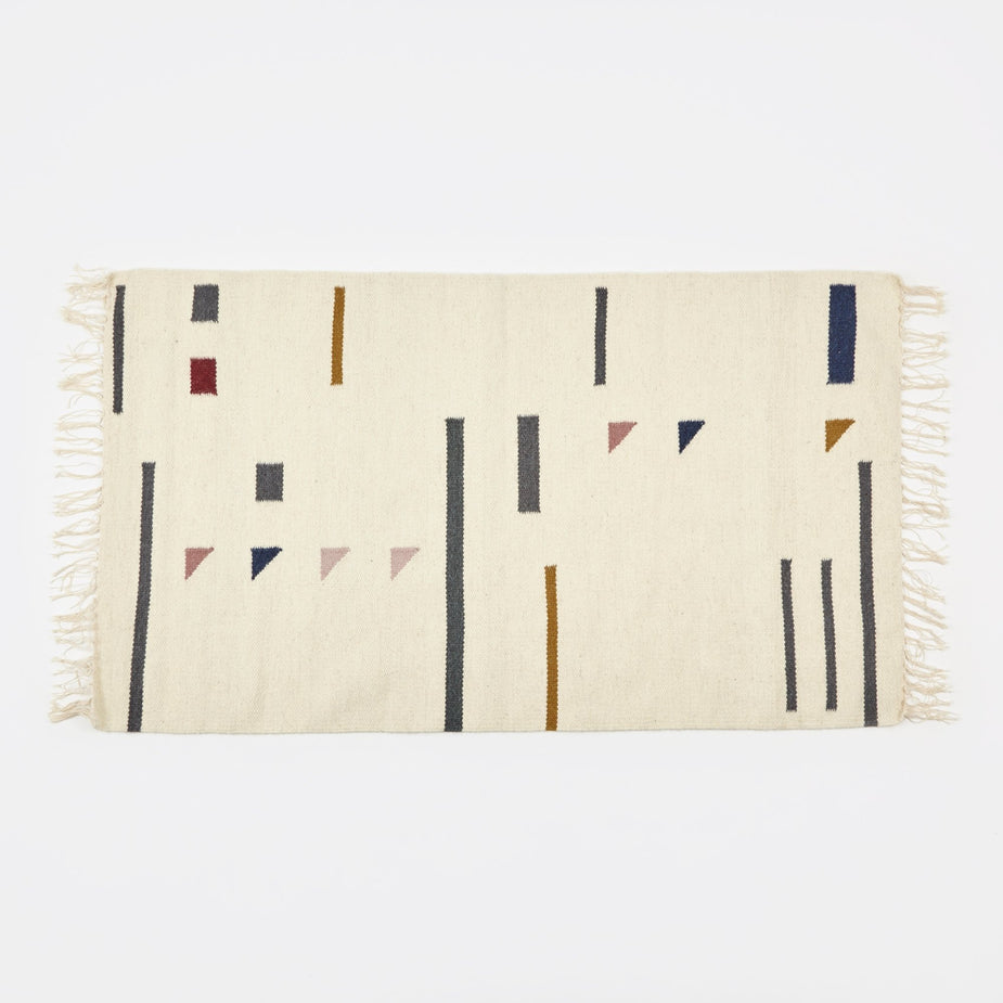 Ferm Living Ferm Living Kelim Rug - Colour Triangles - Small - Other