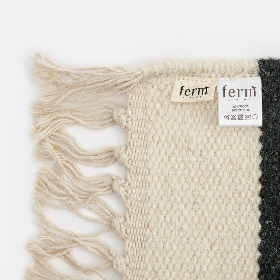 Ferm Living Ferm Living Kelim Rug - Black Lines - Medium - Black