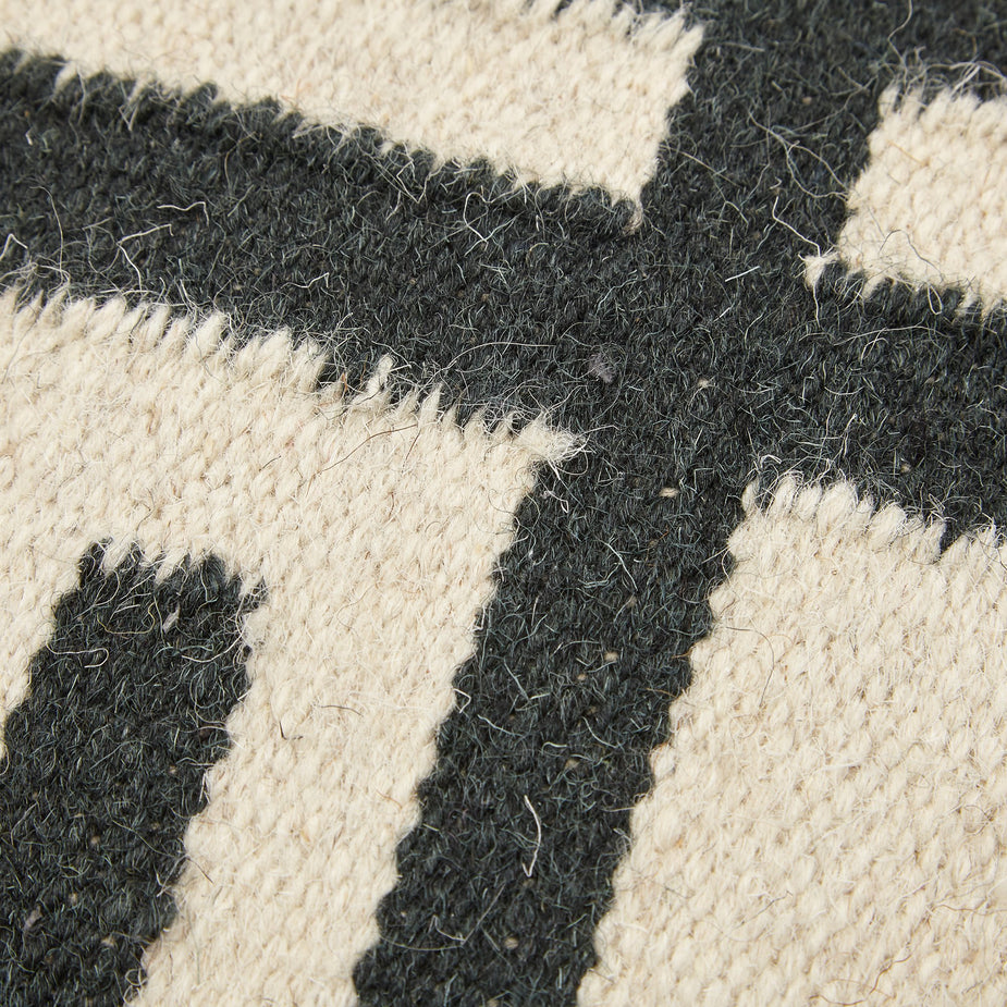 Ferm Living Ferm Living Kelim Cushion 50x50cm - Black Lines - Black