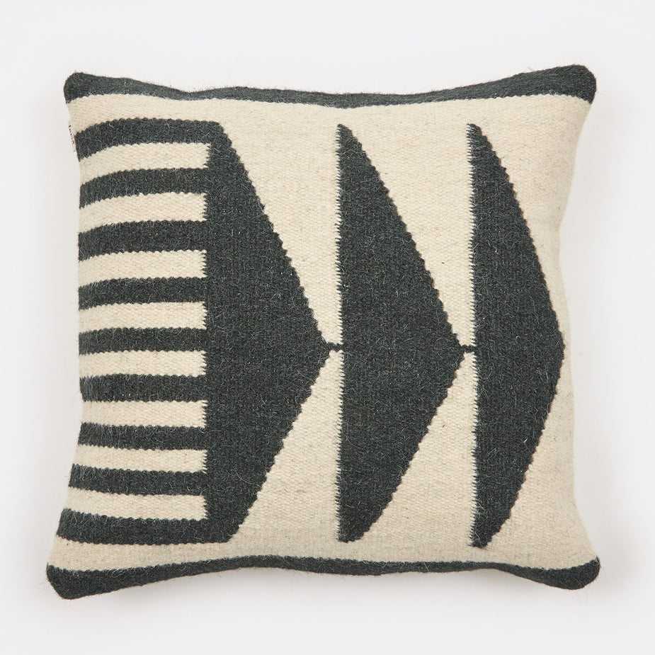 Ferm Living Ferm Living Kelim Cushion 50x50cm - Black Triangles - Other