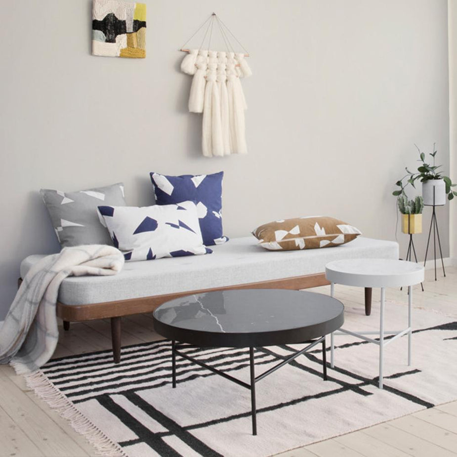 Ferm Living Ferm Living Kelim Rug - Black Lines - Small - Black