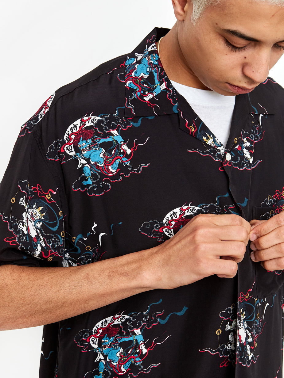Flagstuff Flagstuff Hawaiian Shortsleeve Shirt - Black - Black